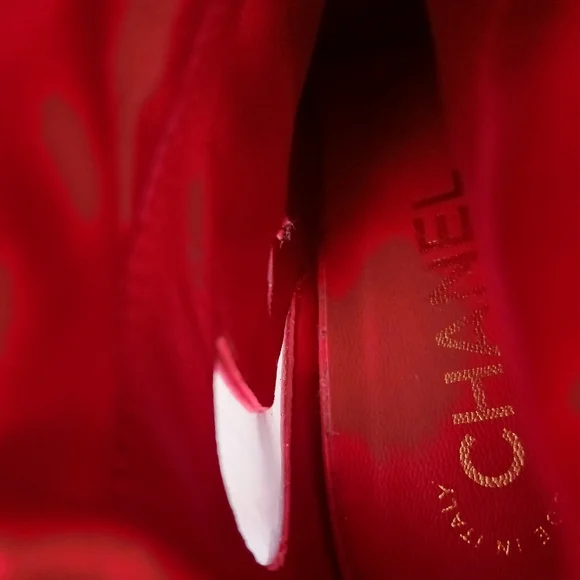 CHANEL PARIS MOSCOU Red Thigh High Boots - Picture 3 of 11